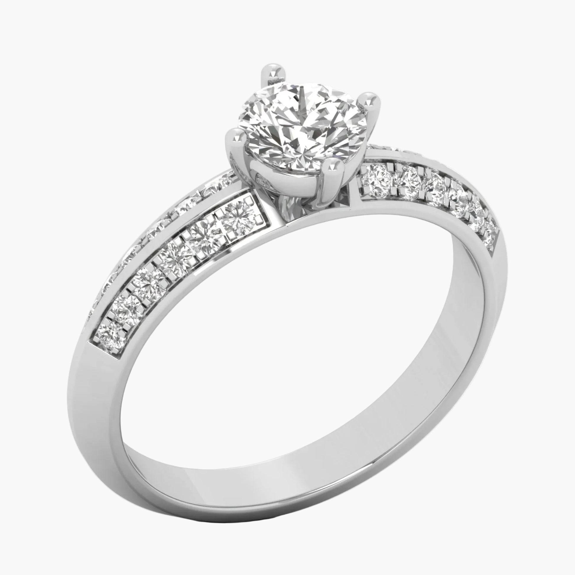 Diamond ring with 'Green Lab' branding on a white background