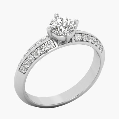 Diamond ring with 'Green Lab' branding on a white background
