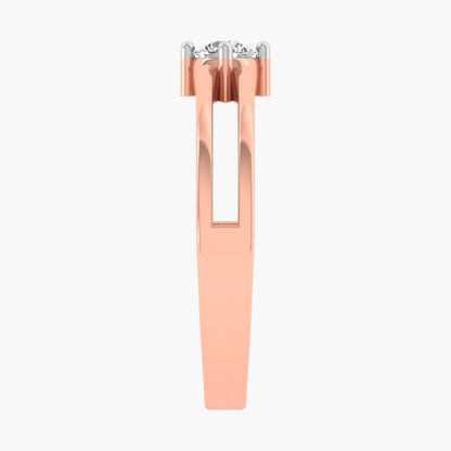 Rose gold earring on a white background