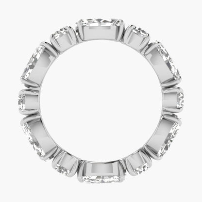 Silver ring with clear gemstones on a white background, branded 'Green Lab'.
