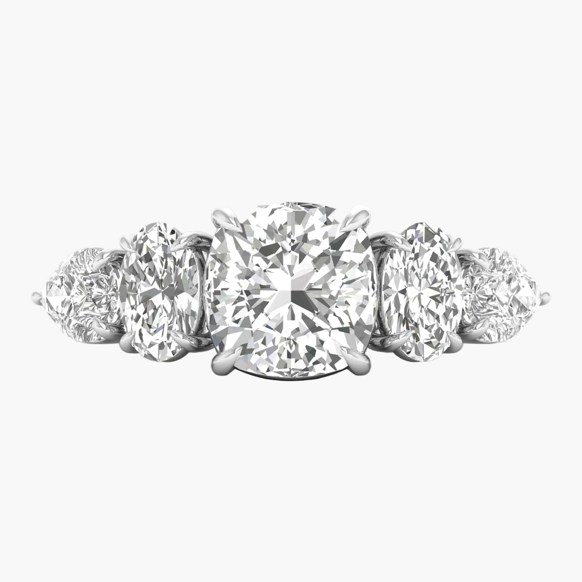 Set of diamond earrings on a white background