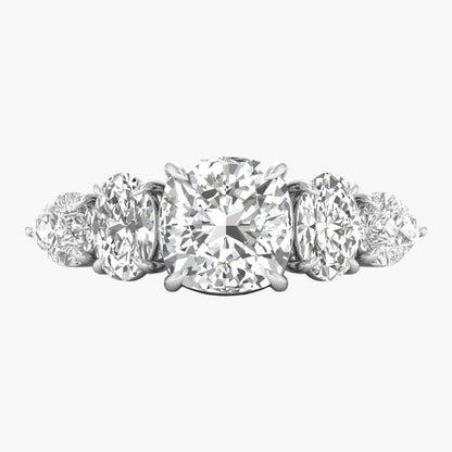 Set of diamond earrings on a white background