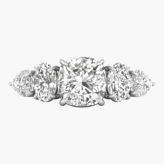 Set of diamond earrings on a white background