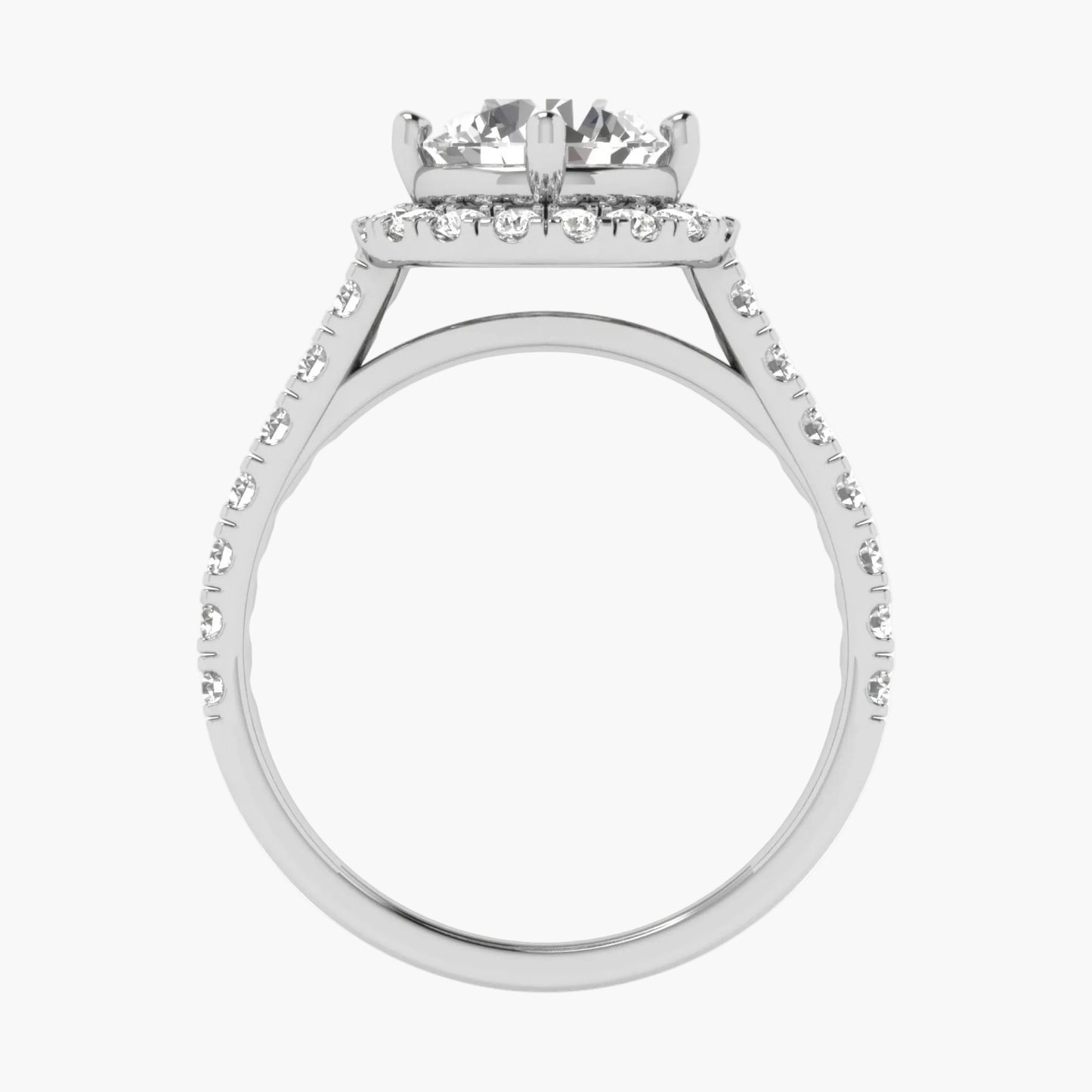Diamond ring with 'Green Lab' branding on a white background