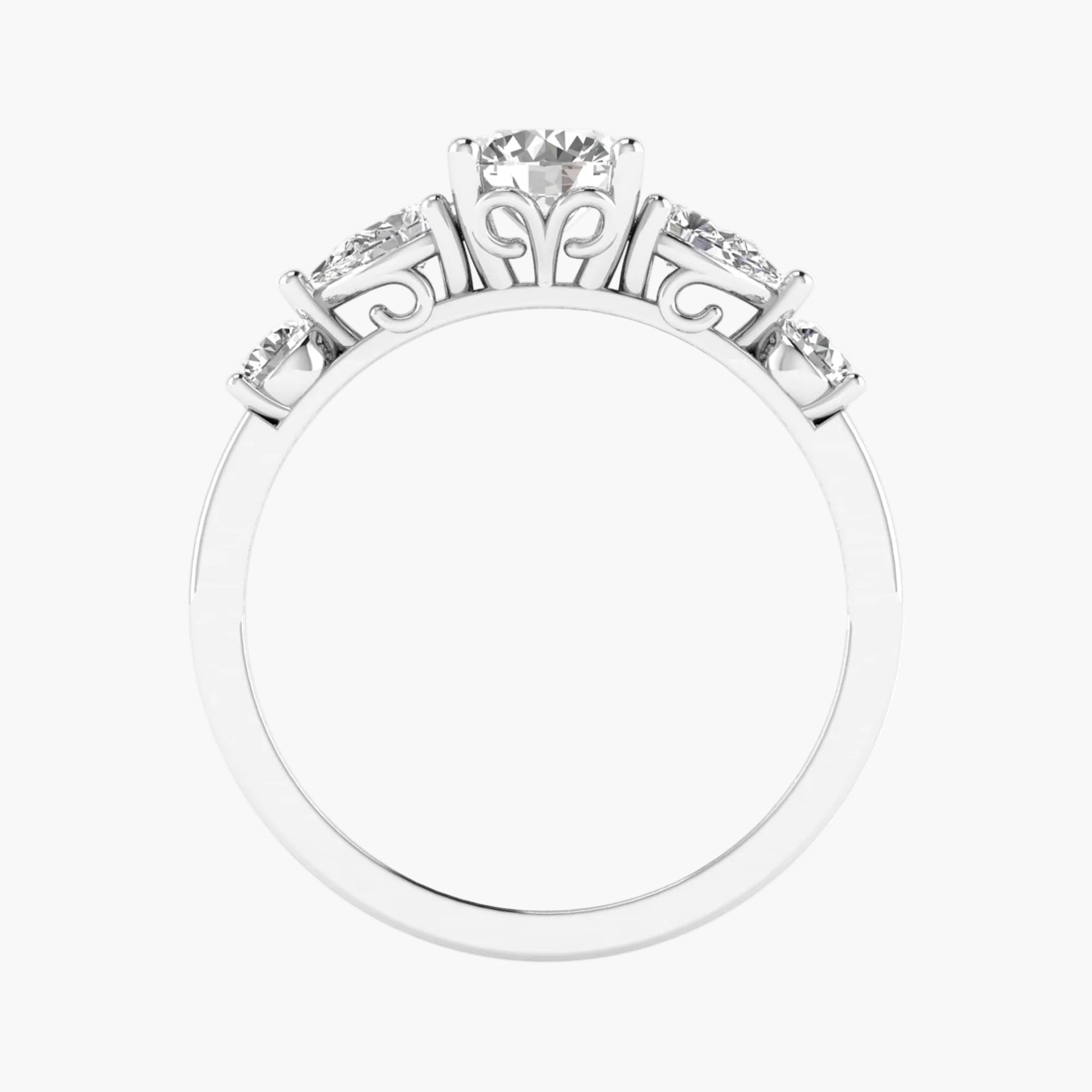 Diamond ring with a white background