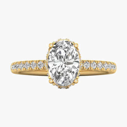 Hammered Dome Diamond Ring