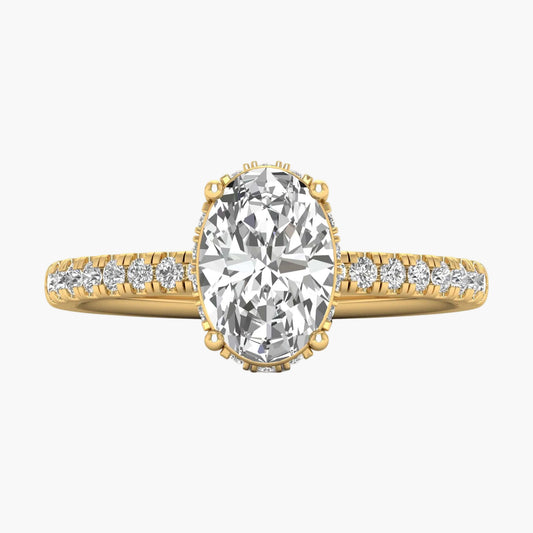 Hammered Dome Diamond Ring