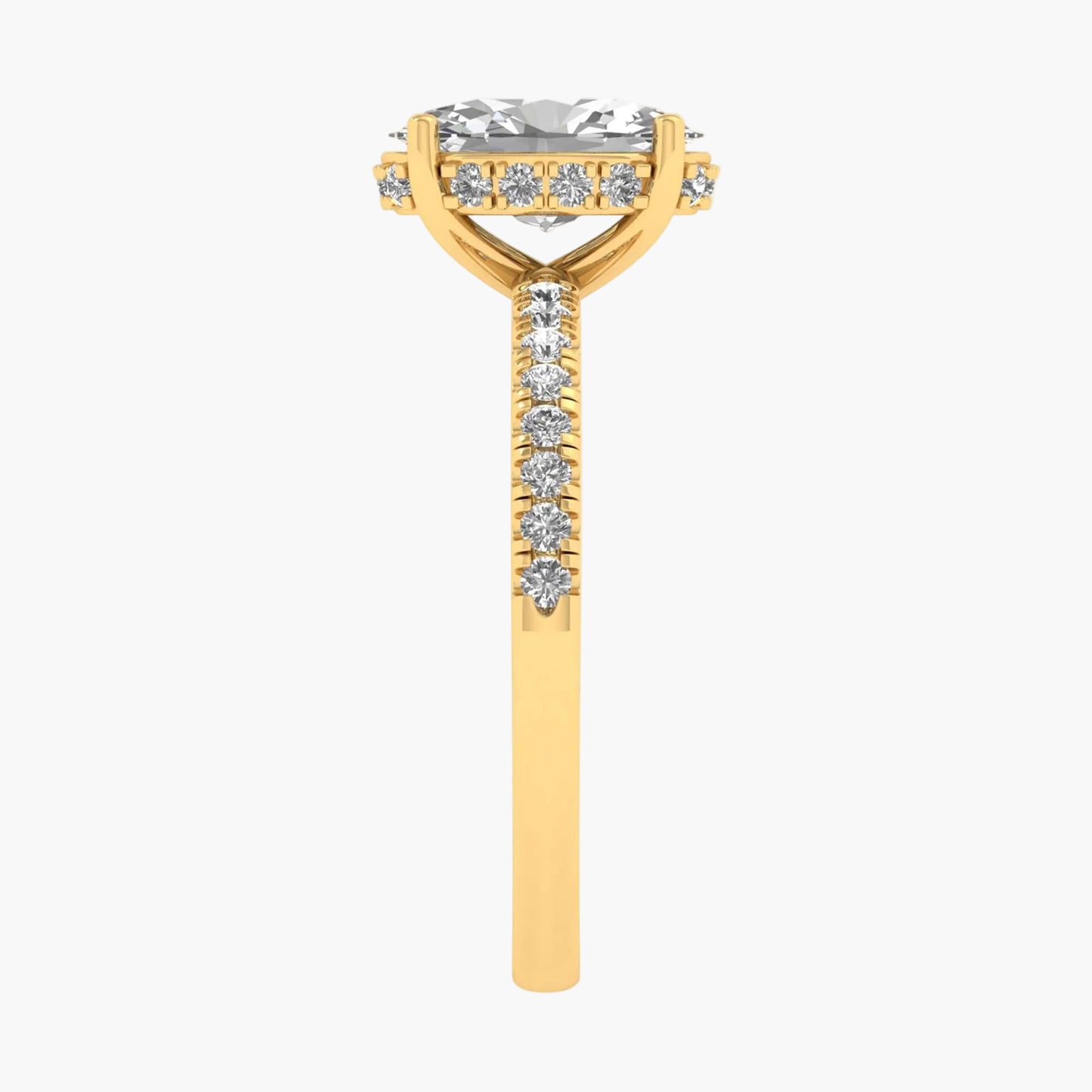 Hammered Dome Diamond Ring
