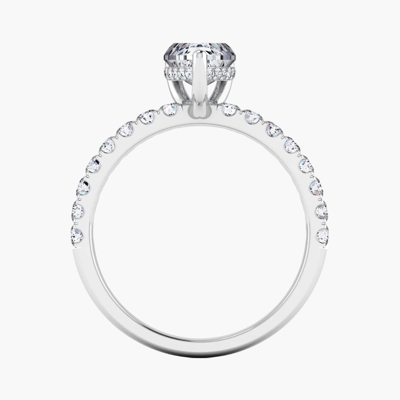 Diamond ring with a white background