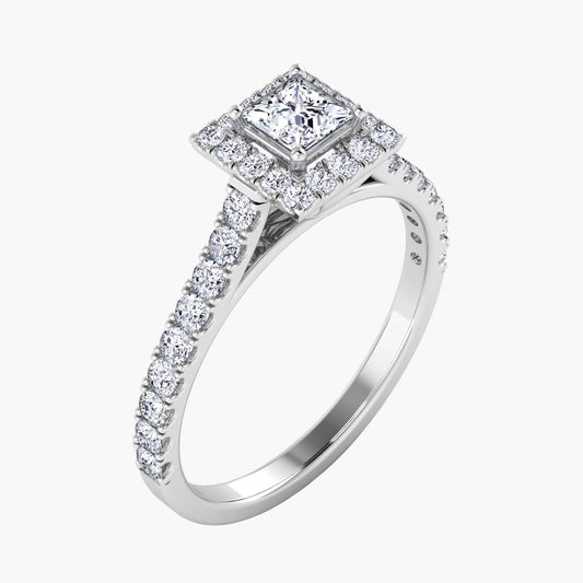 Princess Halo Diamond Ring