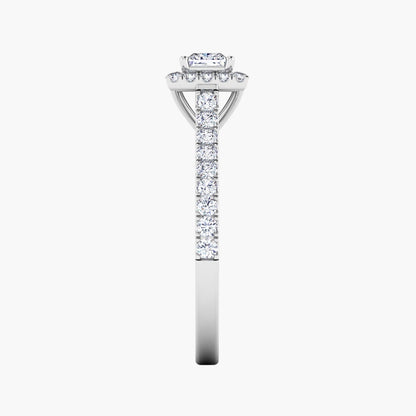 Princess Halo Diamond Ring