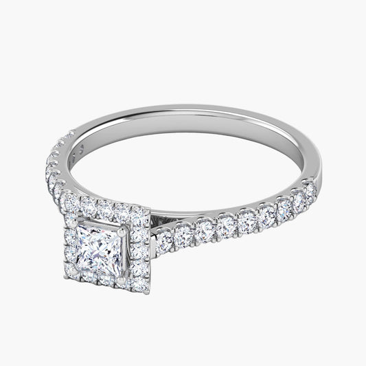 Princess Halo Diamond Ring