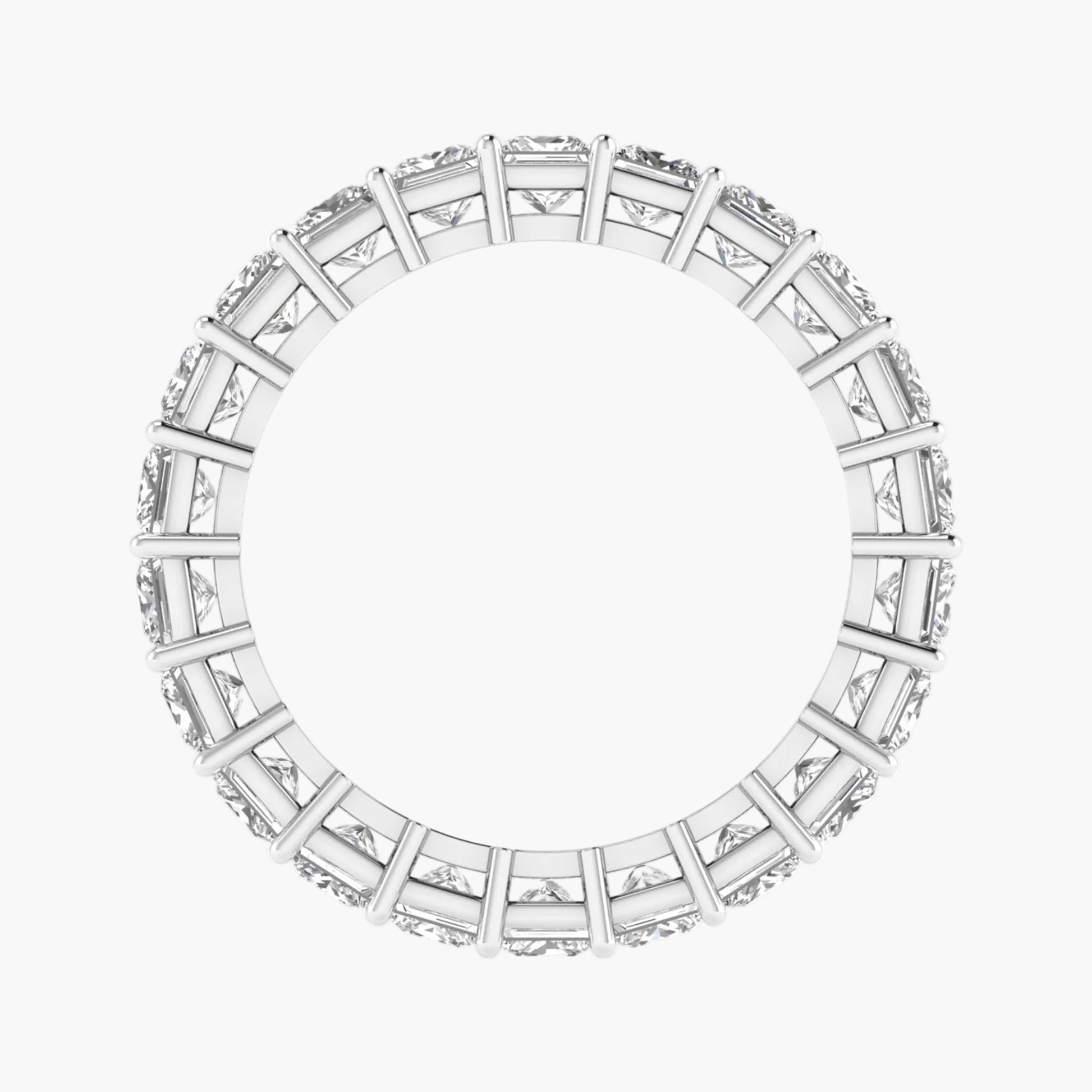 Eternity ring with diamonds on a white background