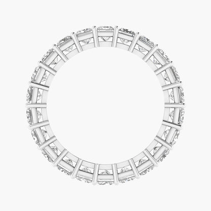 Eternity ring with diamonds on a white background