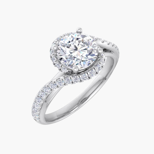 Diamond ring with a white background
