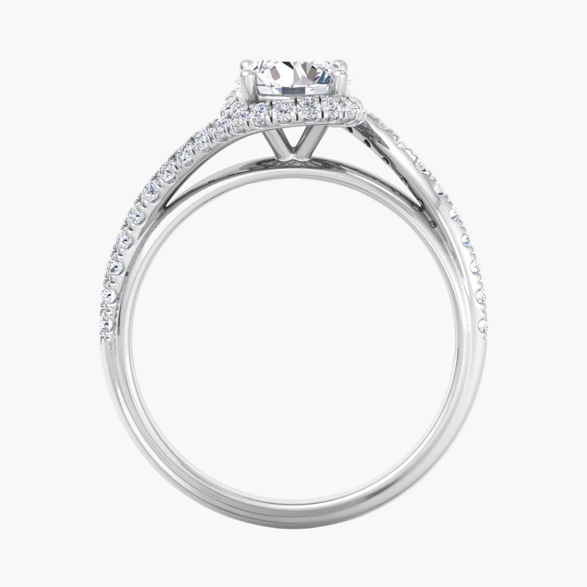 Diamond ring with a white background