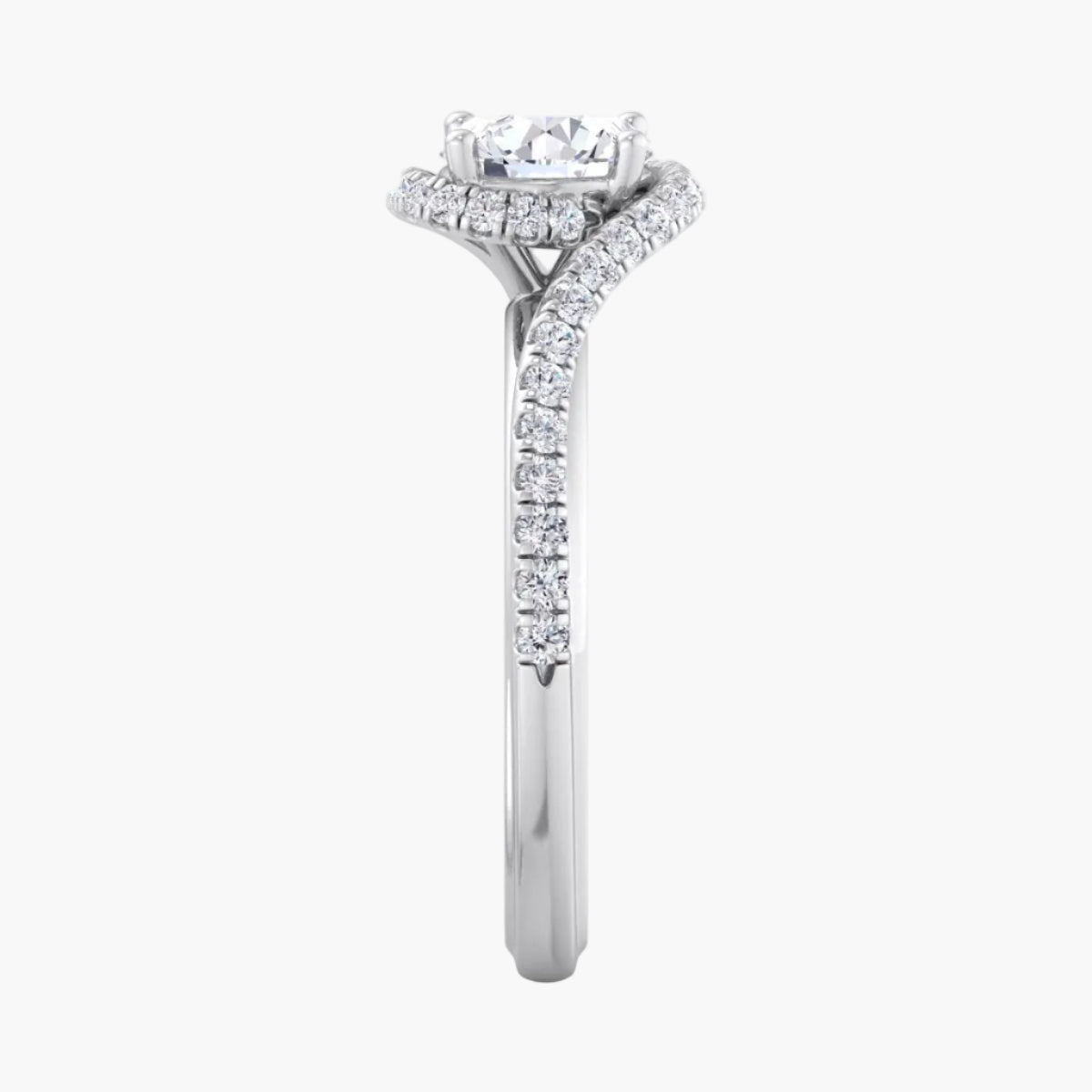 Diamond ring with a white background