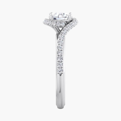 Diamond ring with a white background