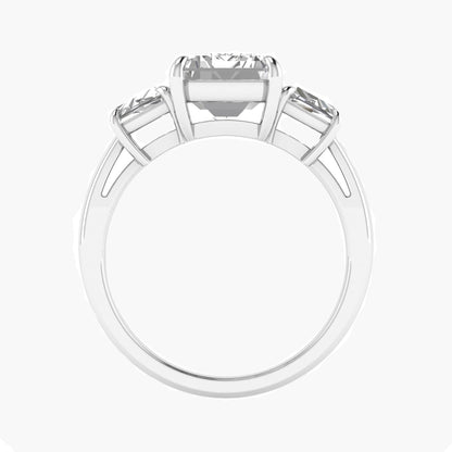 Diamond ring with a white gemstone on a white background