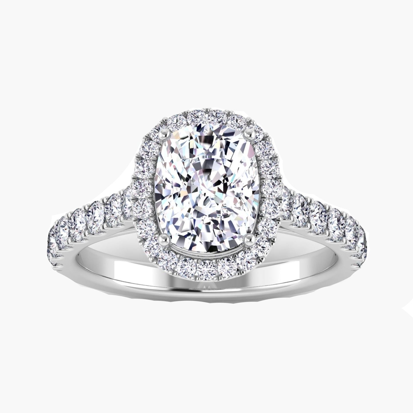 Diamond ring with a white background
