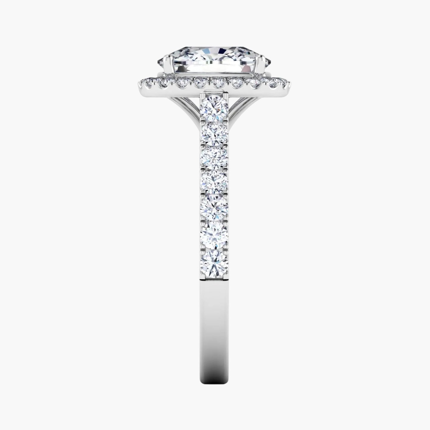 Diamond ring with a white background