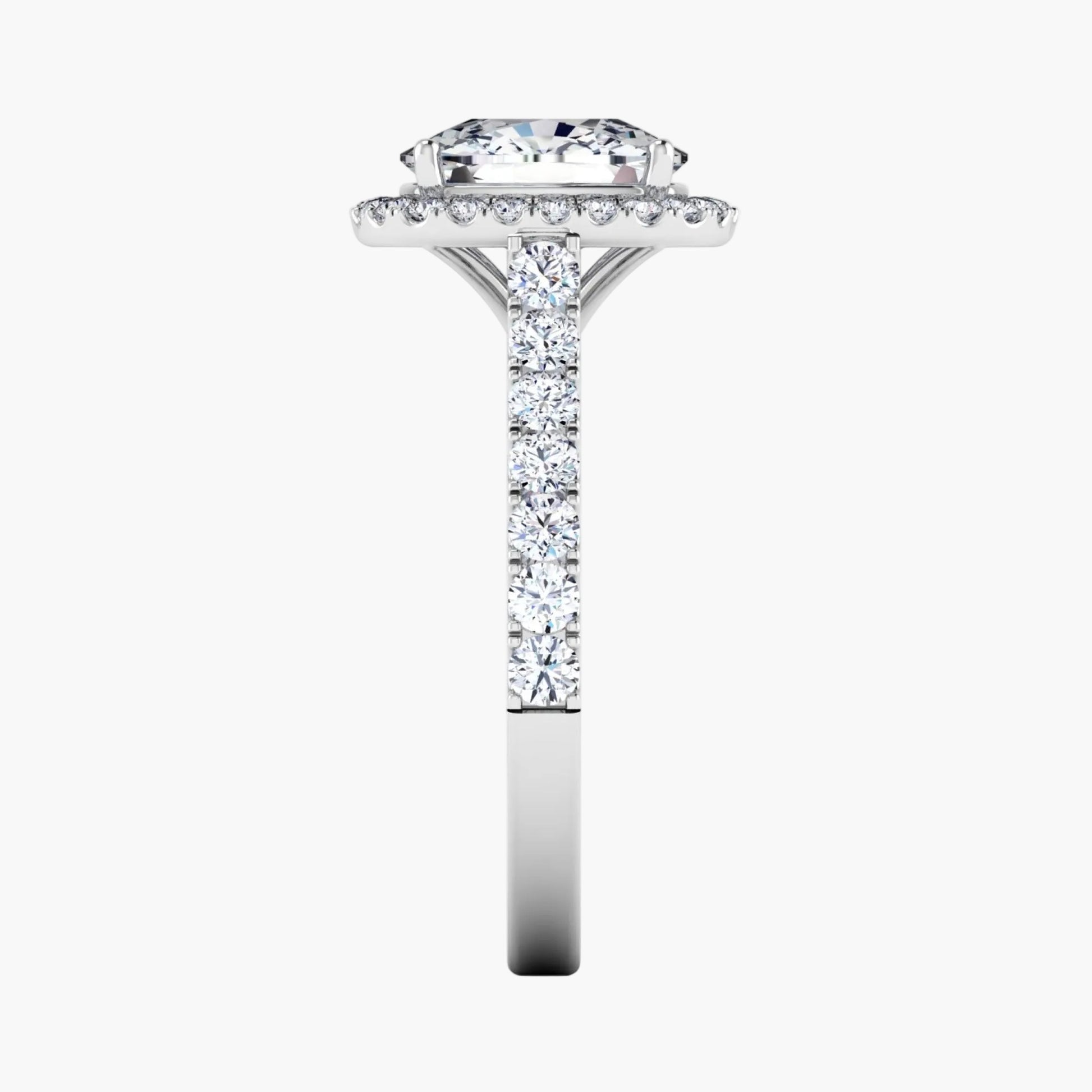 Diamond ring with a white background