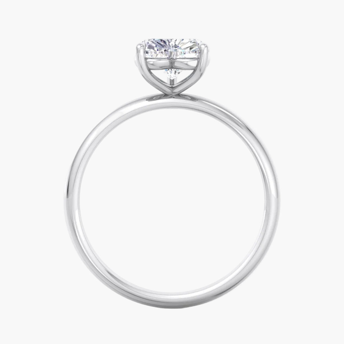 Heart Grooved Diamond Ring