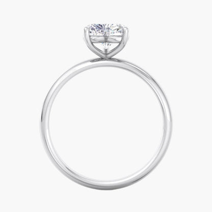 Heart Grooved Diamond Ring