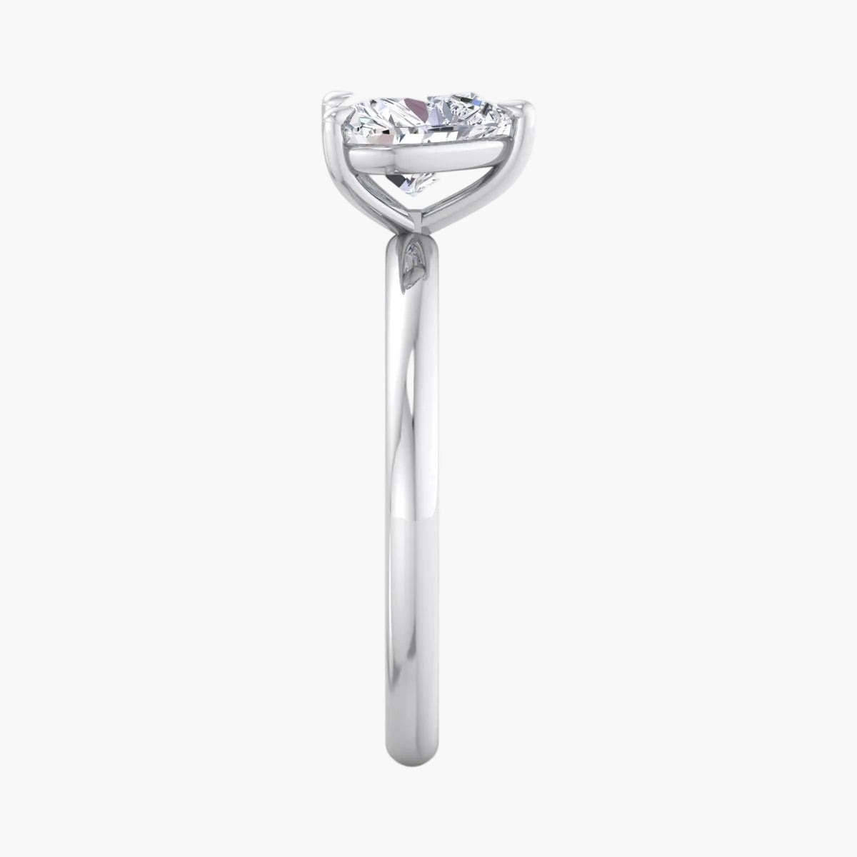 Heart Grooved Diamond Ring