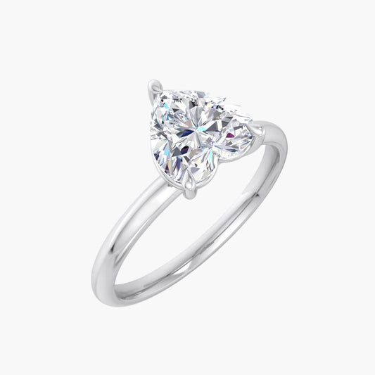 Heart Grooved Diamond Ring