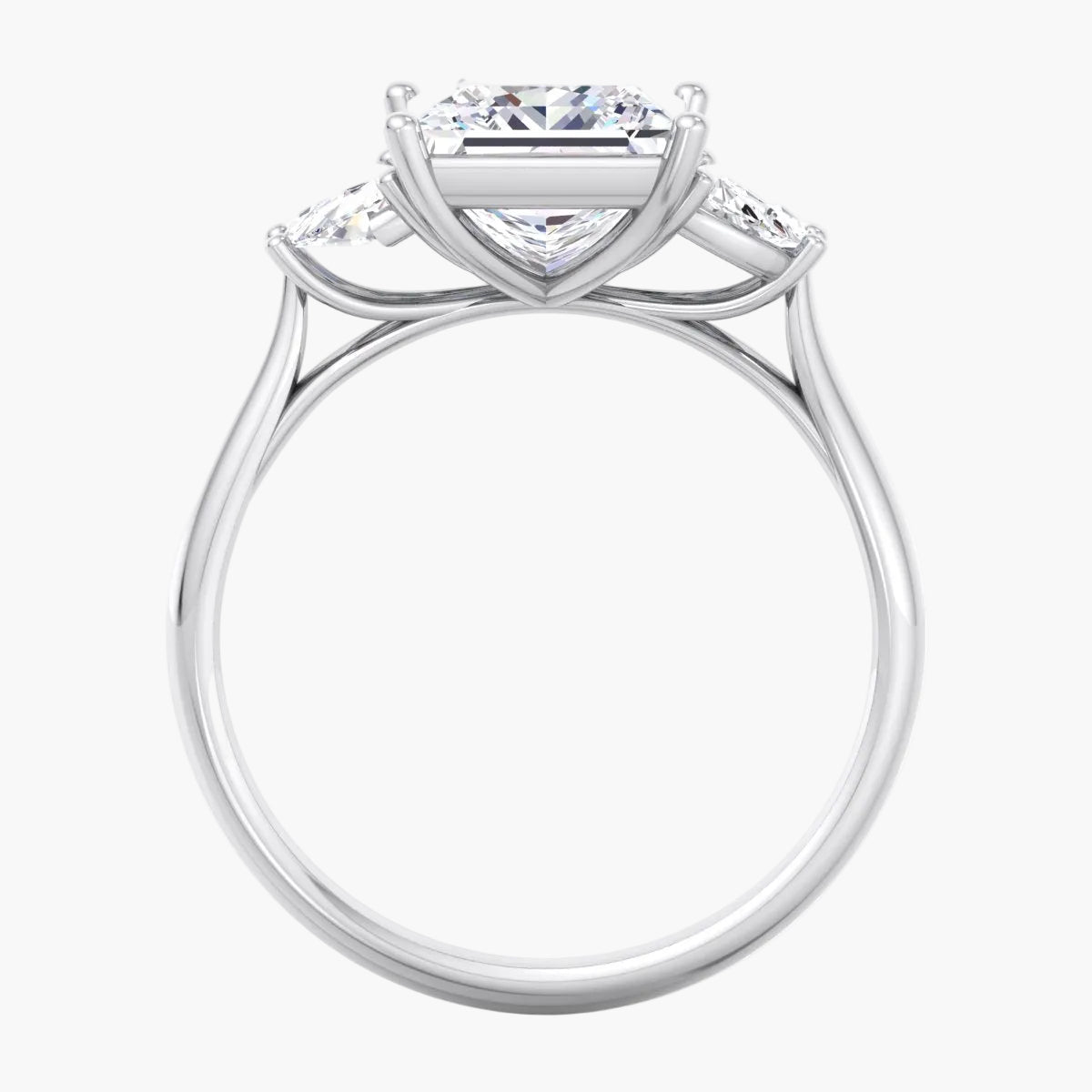 Sculpted Band & Half Moon Diamond Ring