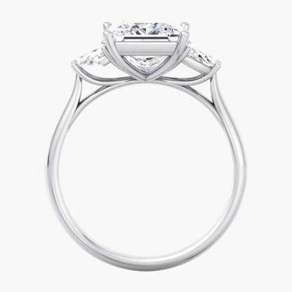 Sculpted Band & Half Moon Diamond Ring