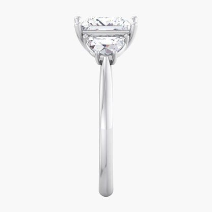 Sculpted Band & Half Moon Diamond Ring
