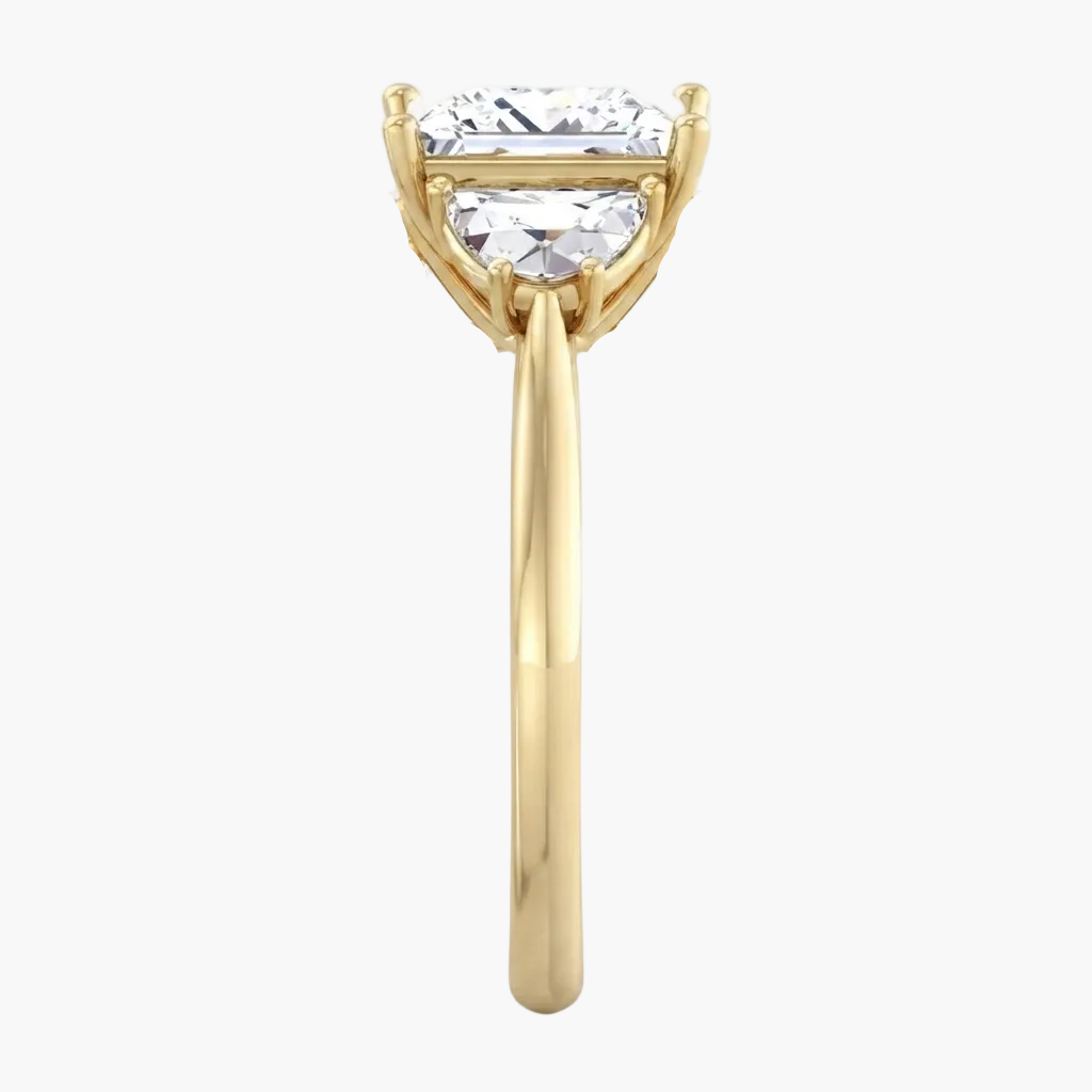 Radiant Trio Gold Engagement Diamond Ring