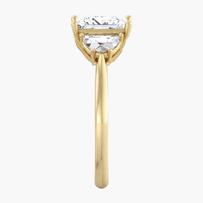 Radiant Trio Gold Engagement Diamond Ring