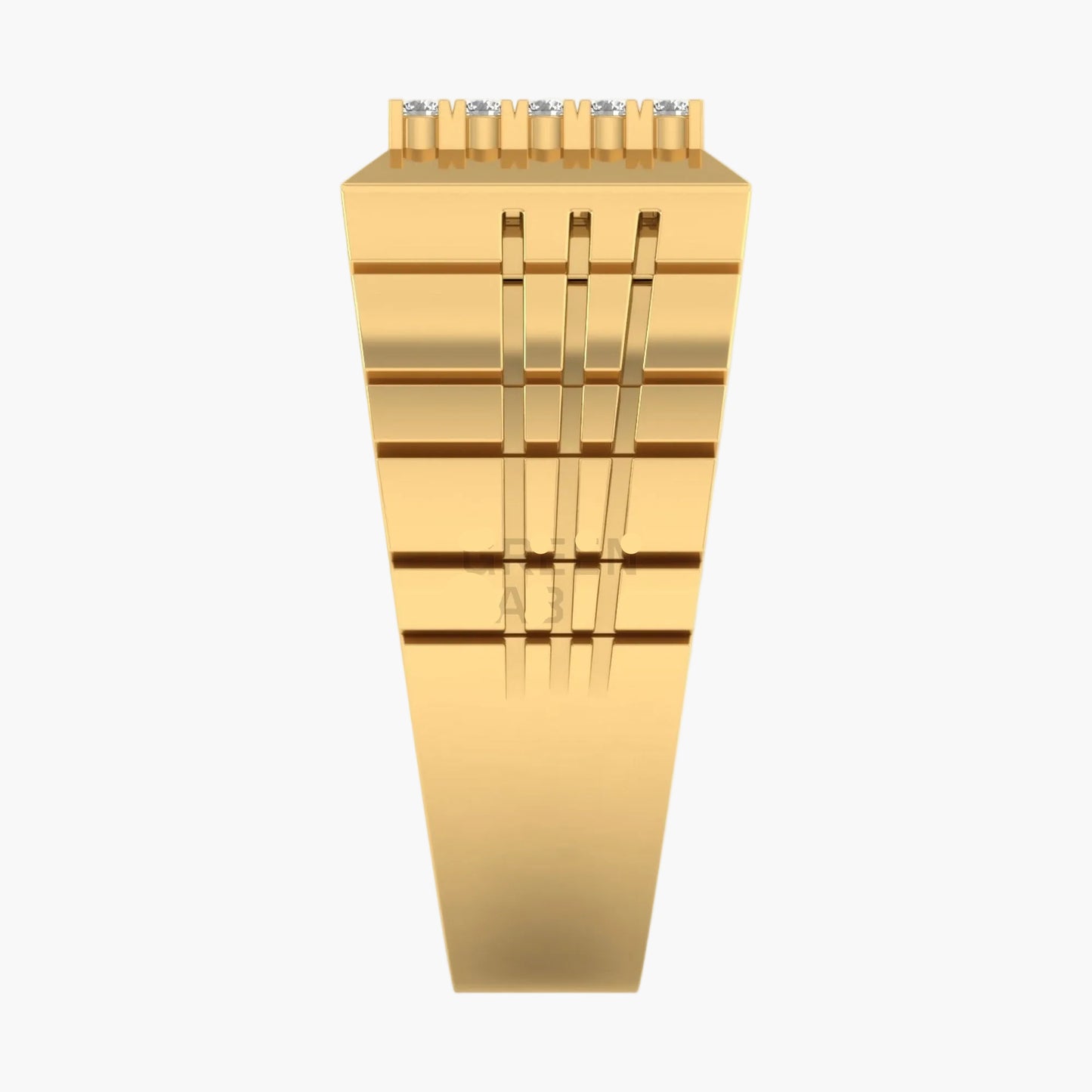 Gold bar with 'LB' marking on a white background