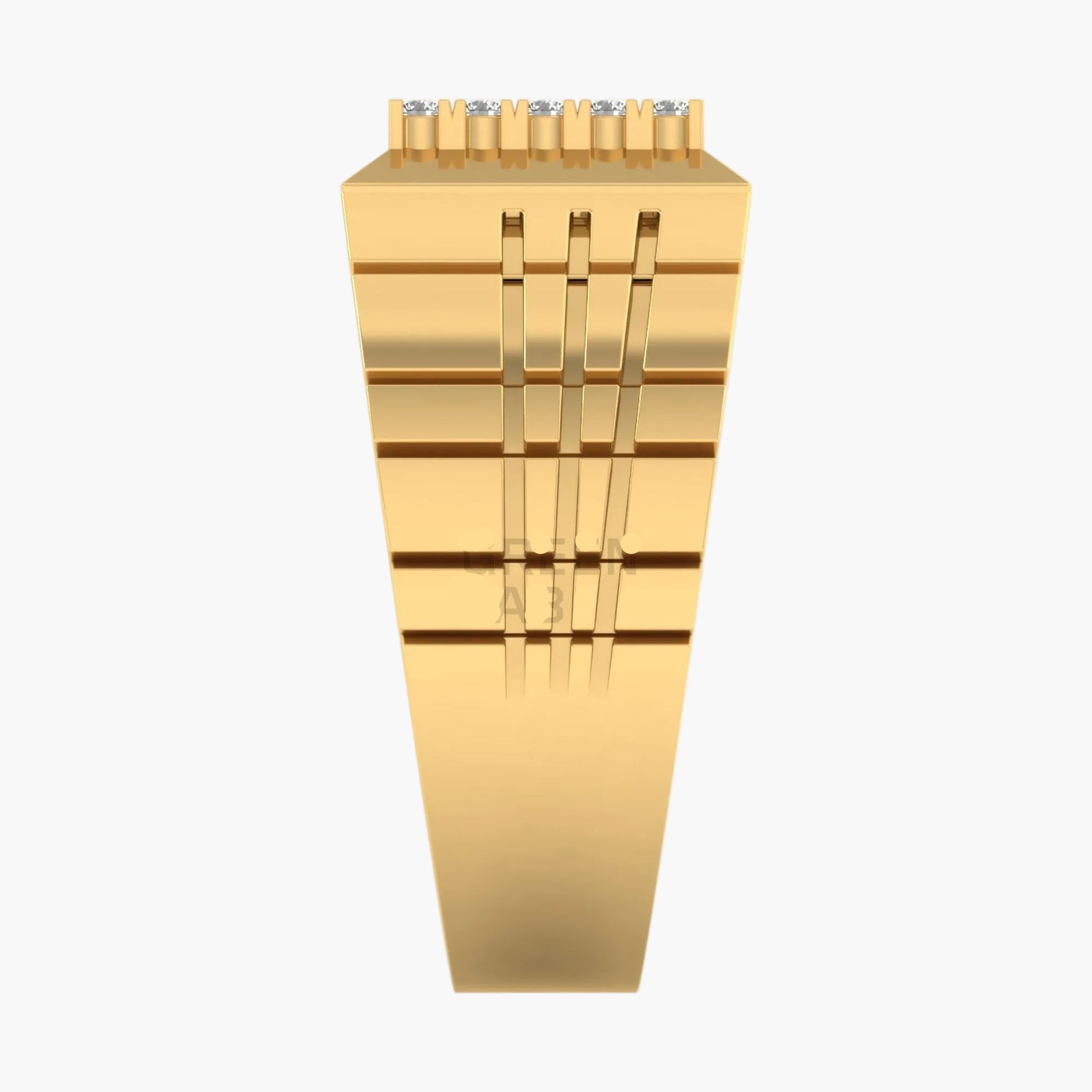 Gold bar with 'LB' marking on a white background