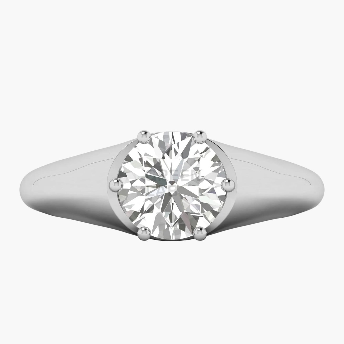 Diamond ring on a white background