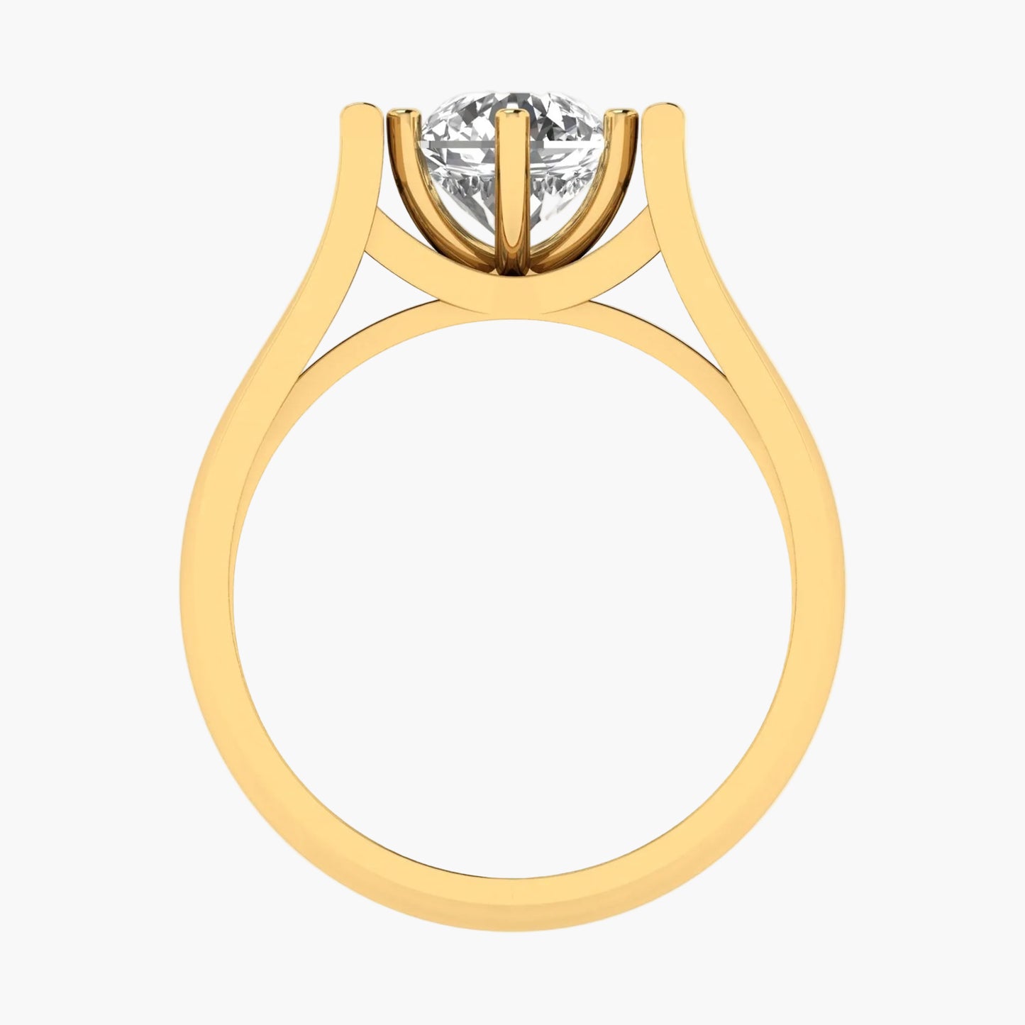 Gold ring with a diamond on a white background, featuring 'Green Lab' branding.