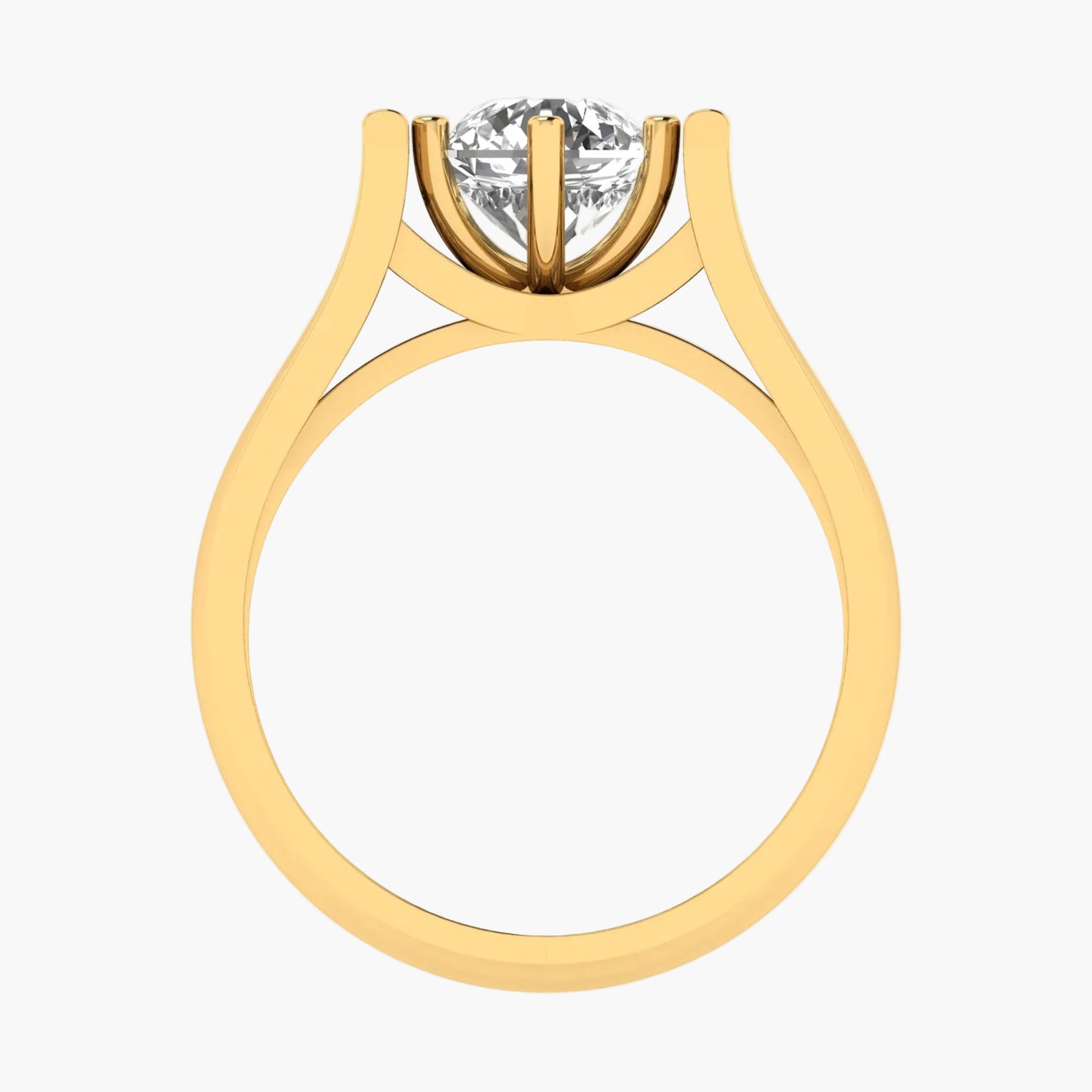 Gold ring with a diamond on a white background, featuring 'Green Lab' branding.