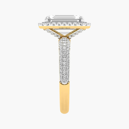 Gold and silver razors on a white background