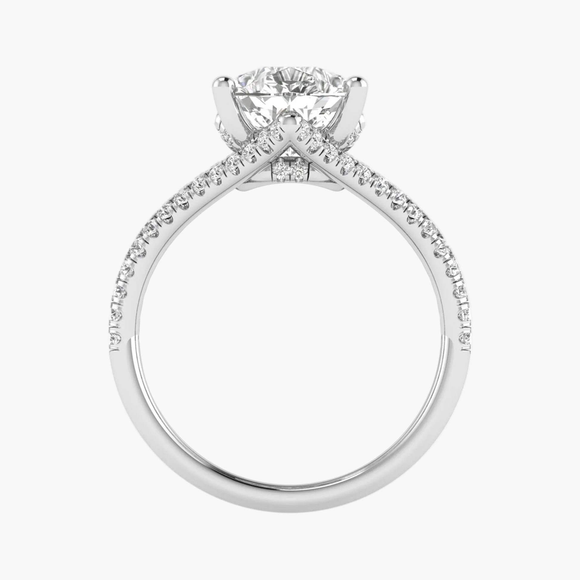 Diamond ring with a white background