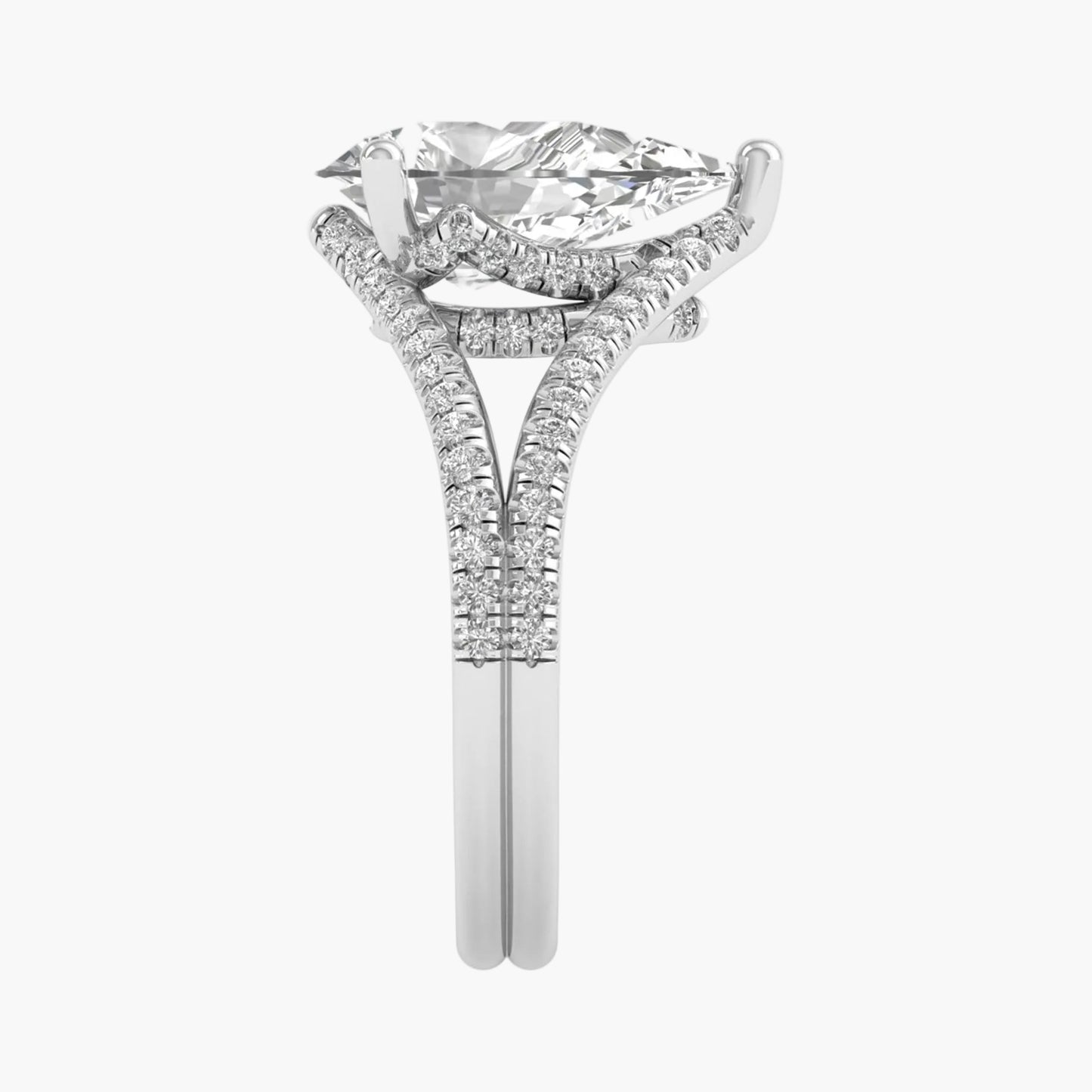 Diamond ring with a white background