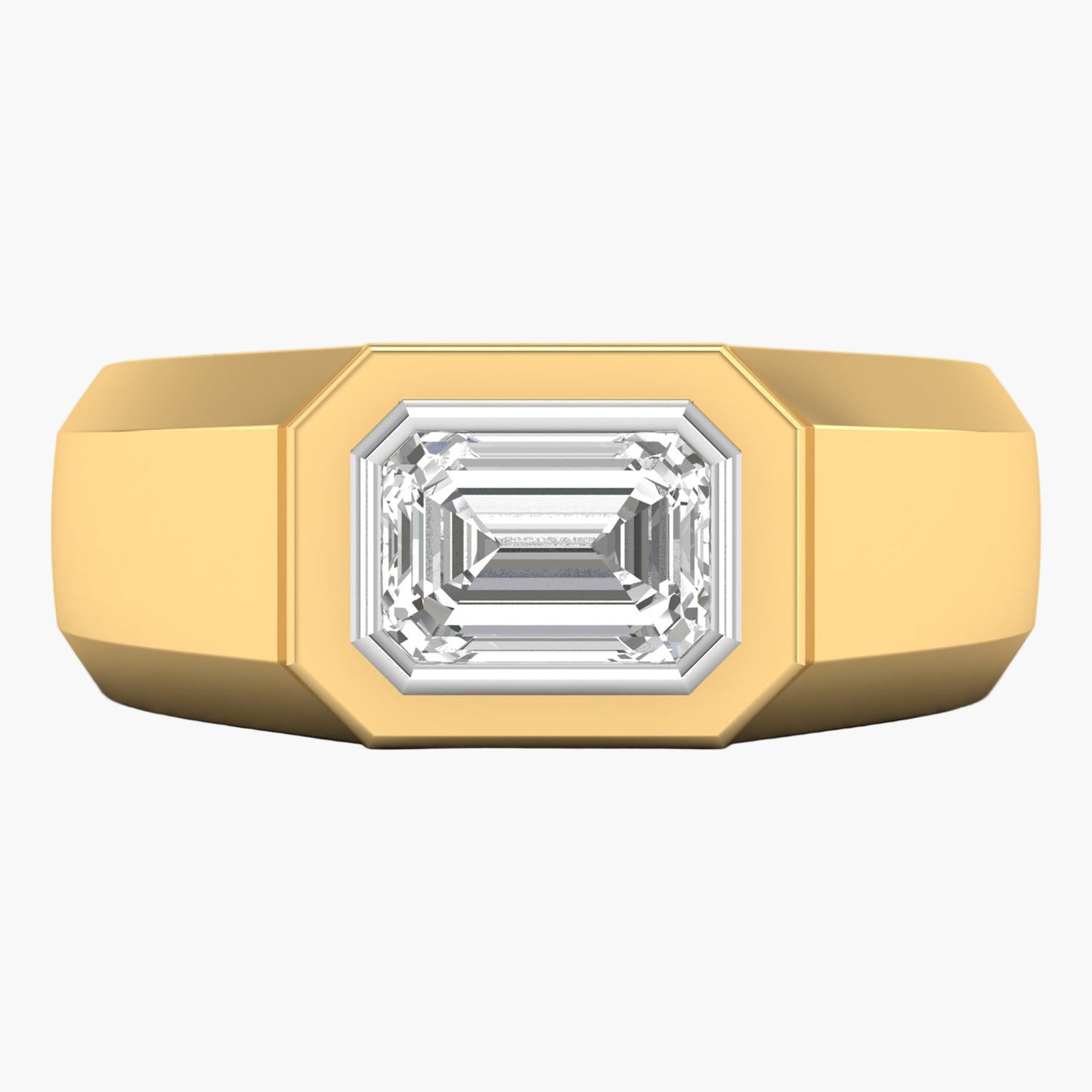 Salvatore Emerald Shaped Men Diamond Ring