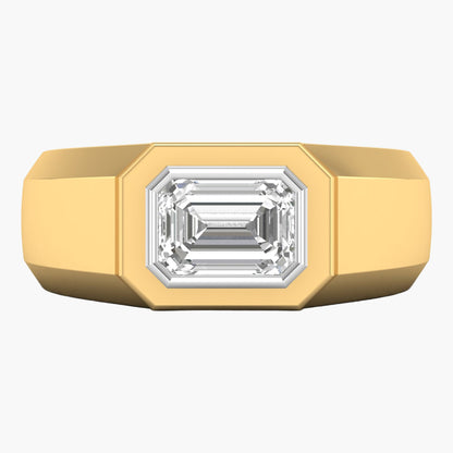 Salvatore Emerald Shaped Men Diamond Ring