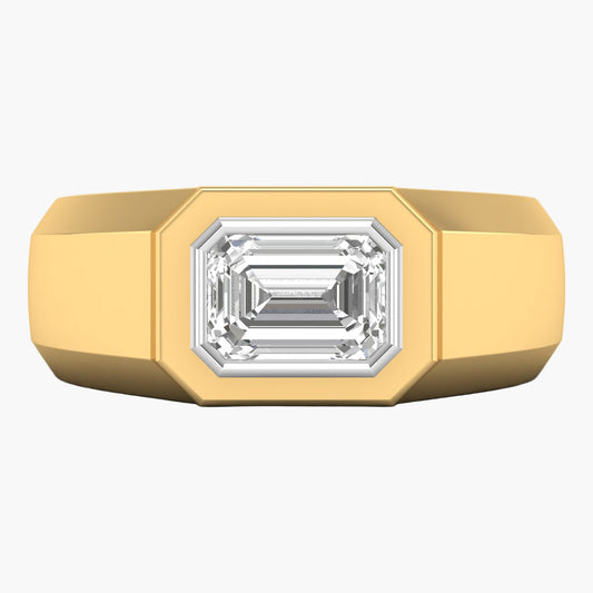 Salvatore Emerald Shaped Men Diamond Ring