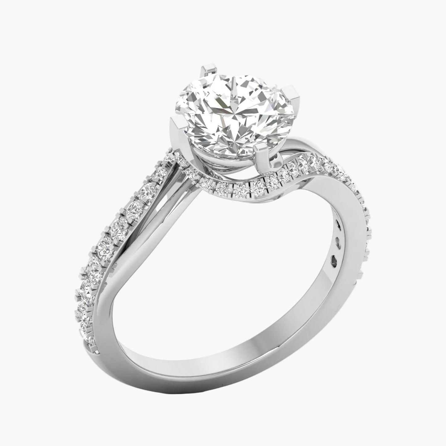 Diamond ring with a white background