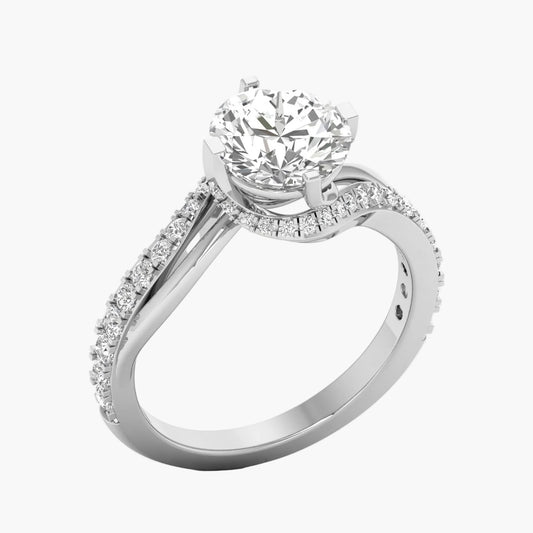 Diamond ring with a white background