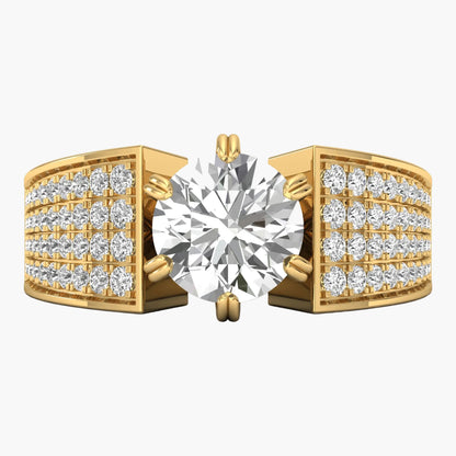 Gold diamond earrings on a white background