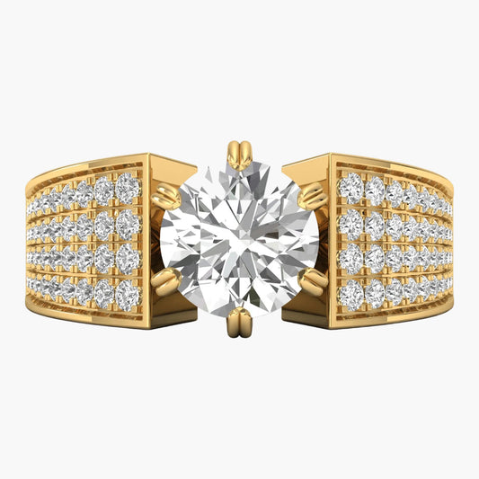 Gold diamond earrings on a white background